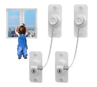 Verrous de sécurité de fenêtre, verrous fenêtre sécurité enfant 2 pièces limiteur auto-adhésif rotation à 180 degrés enfant avec clé pour tiroir réfrigérateur, limiteur