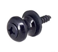 Verrous sécurisés de sangle de guitare pour ukulélé, boutons à goupille en métal avec design à vis, matériel noir, doré, argenté (noir)