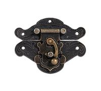 Verrous vintage antique gaufrage Moraillon Loquet Serrure Fermoir avec vis pour décoratifs Cabinet armoire Boîte à bijoux boîte valise ou meuble Couleur bronze (S)