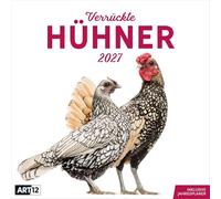 Verrückte Hühner Broschürenkalender 2027 - 30x30 - Art12 | Außergewöhnlicher Tier-Kalender im schlanken Hochformat (aufgeklappt 30x60 cm) | Notizen