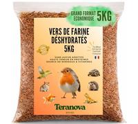 vers de Farine séchés 5 kg - Friandise Naturelle Premium pour Oiseaux et Animaux du Jardin - Insectes séchés - Aliment complémentaire Non ruminants