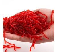 Vers De Terre Artificiels Rouges - 200 Pcs, Bionic Soft Silicone Earthworms Fishing Bait Imitation Plastic Red Worms Green Strong Lure Bait Fake
