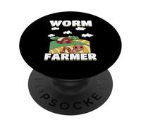 Vers de terreau drôle pour agriculture PopSockets PopGrip Adhésif