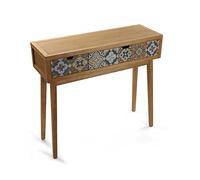 Versa Alfama Meuble d'Entrée Étroit pour Entrée ou Couloir, Table Console, avec 2 tiroirs, Dimensions (H x l x L) 81,5 x 30 x 90 cm, Bois, Couleur: Gris