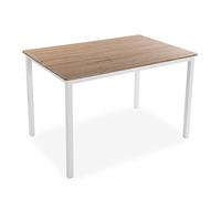 Versa Amaia Table à Manger pour Cuisine, Terrasse, Jardin ou Salle à Manger, Dimensions (H x l x L) 76 x 80 x 120 cm, Bois et métal, Couleur: Blanc
