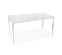Versa Amaia Table à Manger pour Cuisine, Terrasse, Jardin ou Salle à Manger, Dimensions (H x l x L) 79 x 80 x 160 cm, Bois et métal, Couleur: Blanc