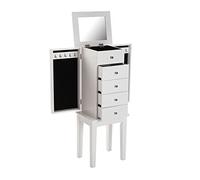 Versa Armoire à Bijoux de Style Classique, Dimensions (H x L x L) 91,5 x 26,6 x 34,2 cm, Blanc