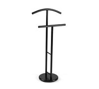 Versa Begna Valet de nuit moderne multifonction avec 2 cintres ou crochets pour vêtements pour homme ou femme, dimensions (H x L x l) 100 x 28,5 x 45 cm, acier, blanc