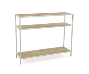 Versa Berlin Meuble d'Entrée Étroit pour Entrée ou Couloir, Table Console, avec étagère inférieure, Dimensions (H x l x L) 80 x 30 x 100 cm, Bois et métal, Couleur: Marron et Blanc