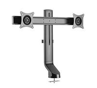 Versa Bras pour double écran | Compatible avec station de travail assis-debout | Hauteur réglable, inclinaison et pivot | Paysage ou portrait | Plaque VESA amovible | Deux moniteurs | Noir