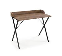 Versa Bureau Style Moderne Industriel, 79x90x50 cm (H,L,P), Bois MDF et Métal, Brun