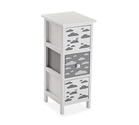 Versa Clouds Meuble pour la Salle de Bain, Caisson à tiroirs avec 3 tiroirs pour Organiser, Rangement Moderne et Amusant, Dimensions (H x l x L) 62 x 29 x 25 cm, Bois, Couleur: Gris et Blanc