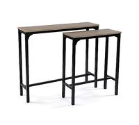 Versa Doncaster Meuble d'Entrée Étroit pour Entrée ou Couloir, Table Console, Dimensions (H x l x L) 80 x 25 x 95 cm, Bois et métal, Couleur: Noir