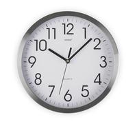 Versa Enkel Horloge Murale silencieuse décorative pour Cuisine, Salon, Salle à Manger ou Chambre à Coucher, Style Moderne, Dimensions (H x L x L) 35 x 4,1 x 35 cm, Aluminium, Blanc et Argent