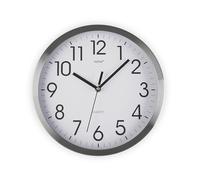 Versa Enkel Horloge Murale silencieuse décorative pour Cuisine, Salon, Salle à Manger ou Chambre à Coucher, Style Moderne, Dimensions (H x L x L) 30,5 x 4,1 x 30,5 cm, Aluminium, Blanc et Argent