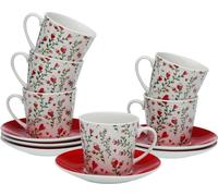 Versa Ensemble de tasses à café de cœurs de café 6 pièces en porcelaine - Marque EAN : 8420327541055