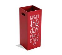 Versa Fluor Porte-Parapluie pour l'Entrée, Chambre ou Hall, Porte Parapluie Moderne, Dimensions (H x l x L) 53 x 21 x 21 cm, MDF Bois, Couleur: Rouge et Noir