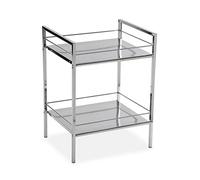 Versa Hannover Armoire de Salle de Bain, Commode pour Organiser, Rangement Moderne, Tablette de Rangement avec 2 étagères, Dimensions (H x l x L) 53 x 31 x 39 cm, Acier, Couleur: Argent