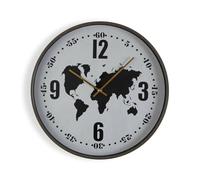 Versa Horloge Murale Métal Mappemonde 4,1 x 40,6 x 40,6 cm - Marque EAN : 8420327560490
