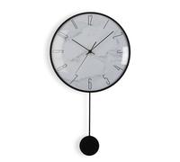 Versa Horloge Murale Pendule Métal Verre Bois MDF 4,5 x 56 x 29 cm