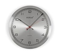 Versa Horloges murales de Style Classique, Dimensions (H x L x L) 30 x 4,1 x 30 cm, Argent