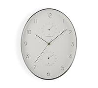 Versa Horloges murales de Style Classique, Dimensions (H x L x L) 34,9 x 4,3 x 27,3 cm, Argent