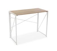 Versa Bureau Jack, 74 x 45 x 90 cm, Bois et métal, Blanc Blanc