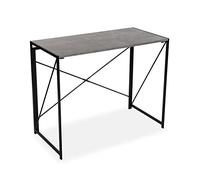 Versa Jack Bureau Informatique Bureau Sécretaire Poste de Travail Table d'étude pour Ordinateur Gaming, Pliable, Dimensions (H x l x L) 74 x 45 x 90 cm, Bois et métal, Couleur: Gris