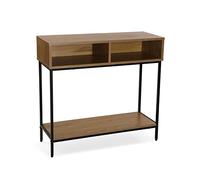 Versa Jinkx Meuble d'Entrée Étroit pour Entrée ou Couloir, Table Console, avec Espace de Rangement, Dimensions (H x l x L) 75 x 30 x 80 cm, Bois et métal, Couleur: Marron et Noir