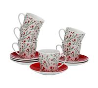 Versa Lot de 6 Tasses à café en Forme de cœurs en Porcelaine