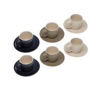 Versa Lot de 6 Tasses à thé avec Assiette Tashi Gres