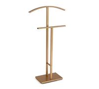 Versa Lund Valet de Nuit Multifonctionnel avec 2 Perchoirs Penderie pour Vêtements Homme ou Femme Valet de Chambre, Dimensions (H x l x L) 100 x 20 x 52 cm, Acier, Couleur: Or