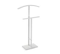 Versa Lund Valet de Nuit Multifonctionnel avec 2 Perchoirs Penderie pour Vêtements Homme ou Femme Valet de Chambre, Dimensions (H x l x L) 100 x 20 x 52 cm, Acier, Couleur: Blanc