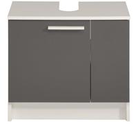 VERSA Meuble lavabo 2 portes - Gris ombre et blanc - - L 59 x P 38 x 55 cm