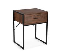 Versa Nalua Table d'Appoint pour Chambre, Dimensions (Hauteur x Longueur x Largeur) 60 x 48 x 40 cm, Bois, Couleur Marron Foncé et Noir