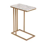 Versa Padua Table d'appoint pour Le Salon, la Chambre ou la Cuisine. Table Basse auxiliaire Moderne, Dimensions (H x l x L) 61 x 26 x 46 cm, Bois et métal, Couleur: Marbre et Or