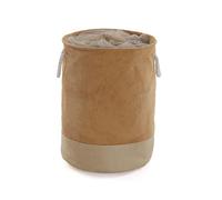 Versa Panier à Linge en Velours côtelé de Style Contemporain, Dimensions (H x L x L) 52 x 39 x 39 cm, Marron