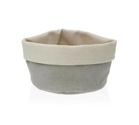 Versa Panier à Pain Gris Clair Textile 14 x 10 x 17 cm