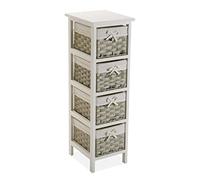 Versa Pompei Armoire de Salle de Bain, Commode pour Organiser, Rangement Moderne, Dimensions (H x l x L) 82 x 29 x 25 cm, Bois, Couleur: Blanc