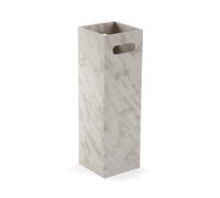 Versa Porte-Parapluie Aspect marbre de Style Moderne 48 x 15 x 15 cm en Bois MDF Blanc avec veines Grises