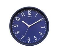 Versa Raven Horloge Murale avec Nouveau MÉCANISME ET QUALITÉ AMÉLIORÉE, Silencieuse et Décorative, pour Cuisine, Salon ou Salle à Manger, Dimensions (H x L x P) 25 x 4,3 x 25 cm, Polypropylène, Bleu