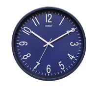 Versa Raven Horloge Murale avec Nouveau MÉCANISME ET QUALITÉ AMÉLIORÉE, Silencieuse et Décorative, pour Cuisine, Salon ou Salle à Manger, Dimensions (H x L x P) 30 x 4,3 x 30 cm, Polypropylène, Bleu