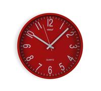 Versa Raven Horloge Murale Silencieuse et Décorative, pour Cuisine, Salon ou Salle à Manger - Facile à Lire, Dimensions (H x L x L) 25 x 4,3 x 25 cm, Polypropylène, Rouge