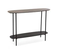 Versa Salem Meuble d'Entrée Étroit pour Entrée ou Couloir, Table Console, avec étagère inférieure, Dimensions (H x l x L) 75 x 30 x 100 cm, Bois et métal, Couleur: Marron et Noir