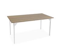 Versa Table à Manger Collins, Style Moderne, 80 x 164,5 x 75 cm, Bois MDF et métal, Beige/Blanc
