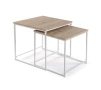Versa Table d'appoint de Style Industriel, Dimensions (H x L x L) 50 x 50 x 50 cm, Blanc