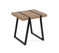 Versa Table d'appoint, Style Industriel, 50 x 50 x 40 cm, Bois MDF et métal, Couleur Naturelle et Noire