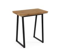 Versa Table d'entrée, Style Industriel, 75 x 70 x 40 cm, Bois MDF et métal, Coloris Naturel et Noir