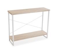 Versa Taline Meuble d'Entrée Étroit pour Entrée ou Couloir, Table Console, Dimensions (H x l x L) 80 x 30 x 100 cm, Bois et métal, Couleur: Blanc