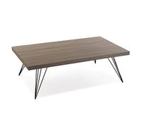 Versa Texas Table Basse Decoration Salon Table Salon Moderne Table Basse Design, Table Basse pour Le Salon, Dimensions (H x l x L) 38 x 120 x 70 cm, Bois et métal, Couleur: Marron et Noir